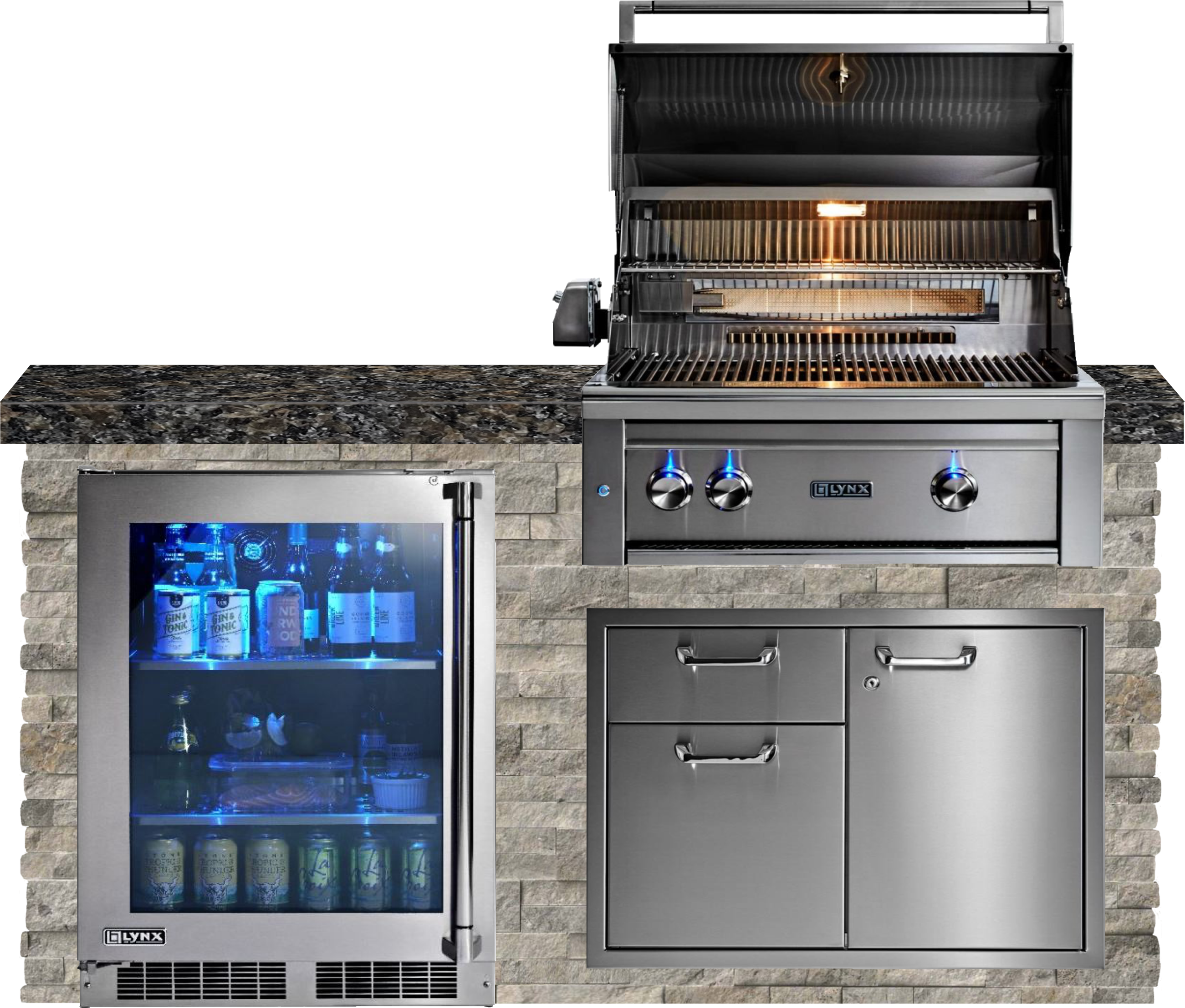 Lynx Pro Classic Collection 72" Luxury Finished Outdoor Kitchen Package 7-LNX-7-CC