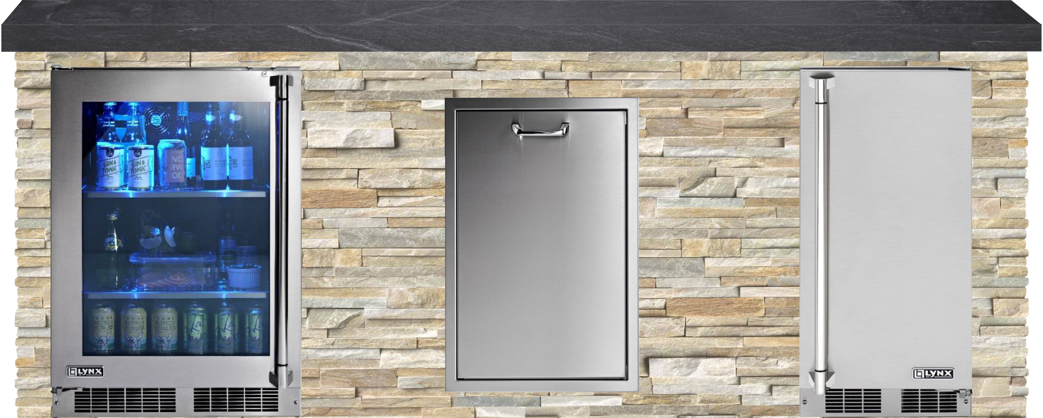 Lynx Pro Classic Collection 96" Luxury Finished Outdoor Kitchen Package 8-LNX-8-CC
