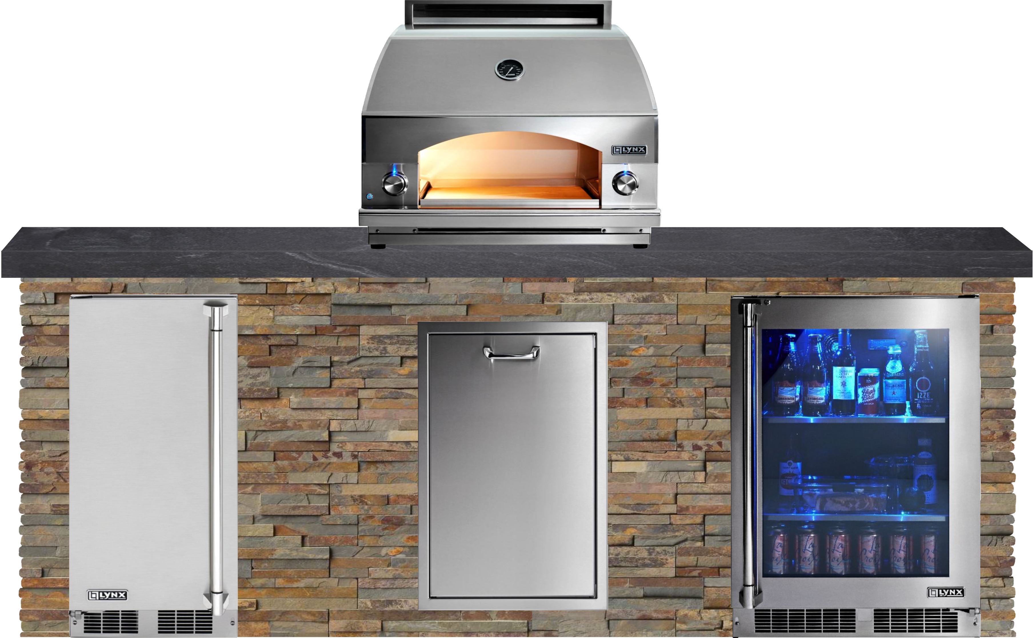 Lynx Pro Classic Collection 96" Luxury Finished Outdoor Kitchen Package 8-LNX-8-CC