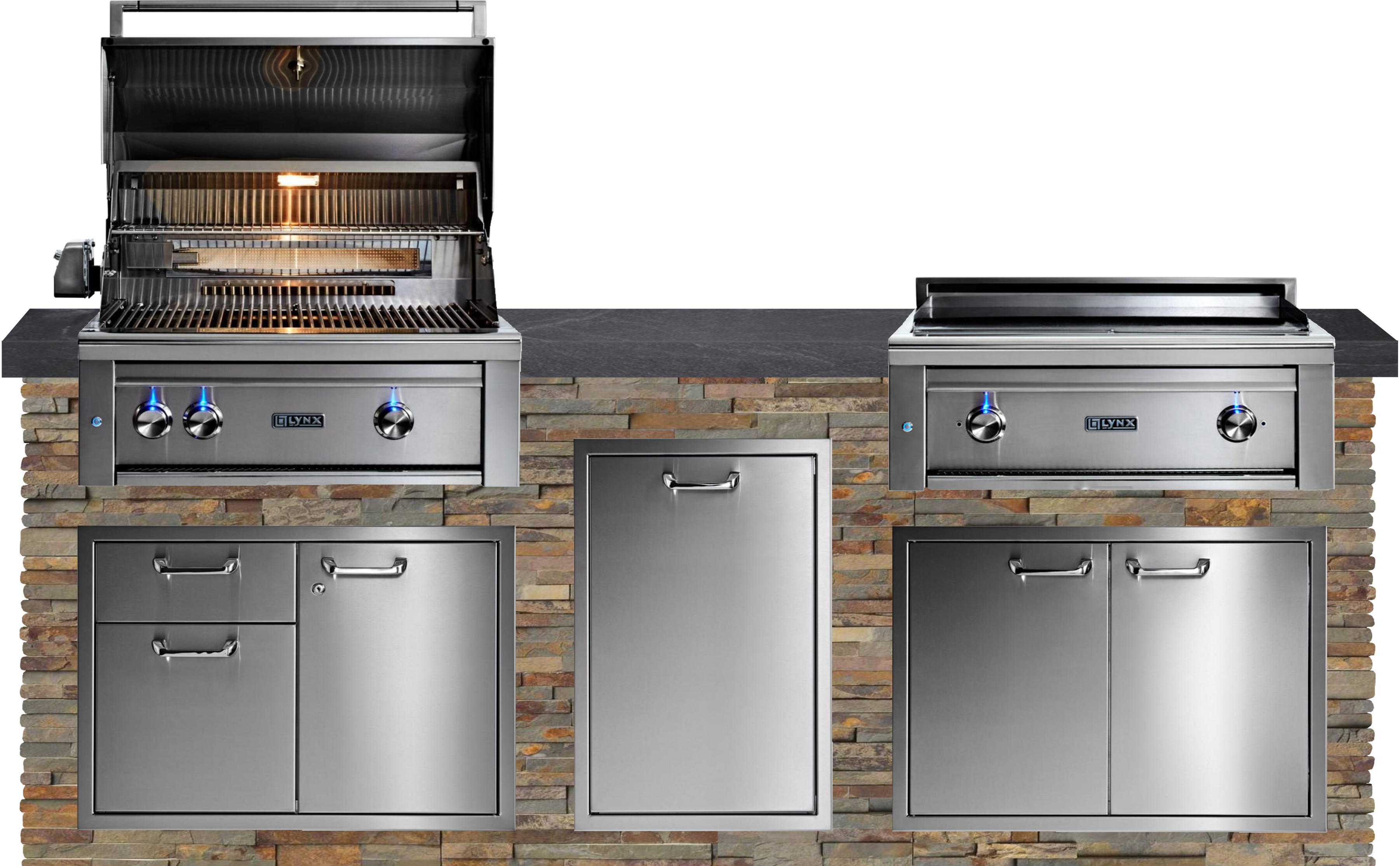 Lynx Pro Classic Collection 96" Luxury Finished Outdoor Kitchen Package 9-LNX-9-CC