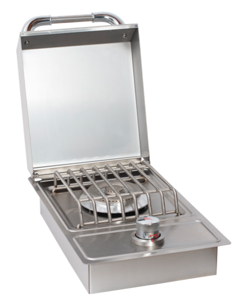 Bull Drop-In Natural Gas and Propane Gas Single Side Burner W/ Stainless Steel Lid -60008/9