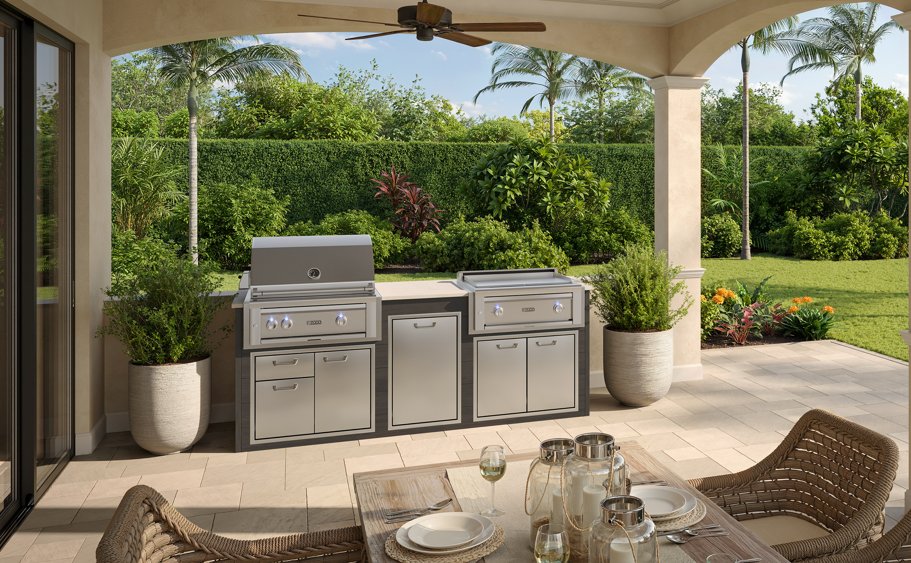 Lynx Pro Prestige Collection 96" Luxury Finished Outdoor Kitchen Package 9-LNX-9-PC-1