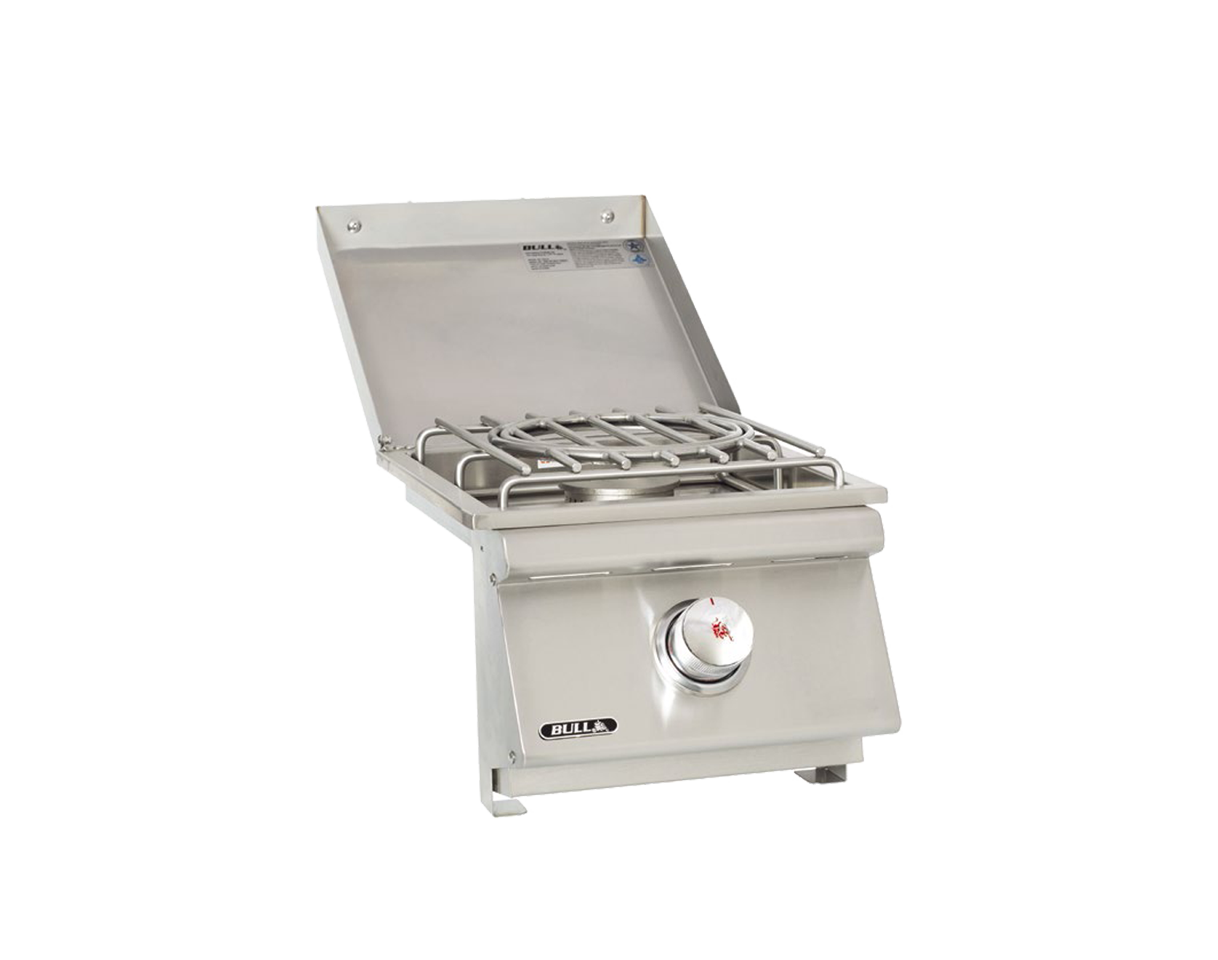 Bull Slide-In Pro Natural Gas and  Propane Gas Side Burner W/ Stainless Steel Lid-60018/9