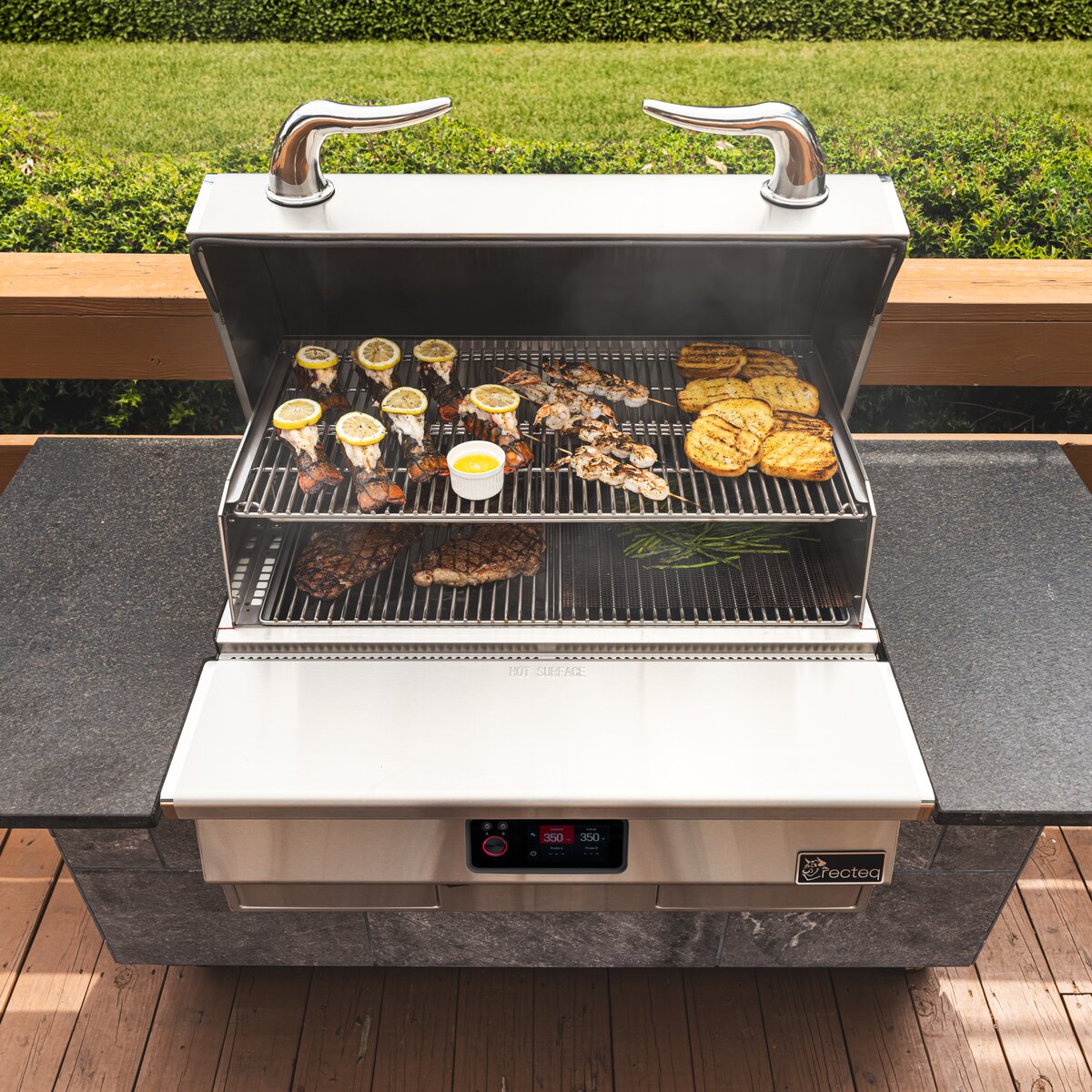 Corn and vegetables on the recteq E-Series Built In 1300