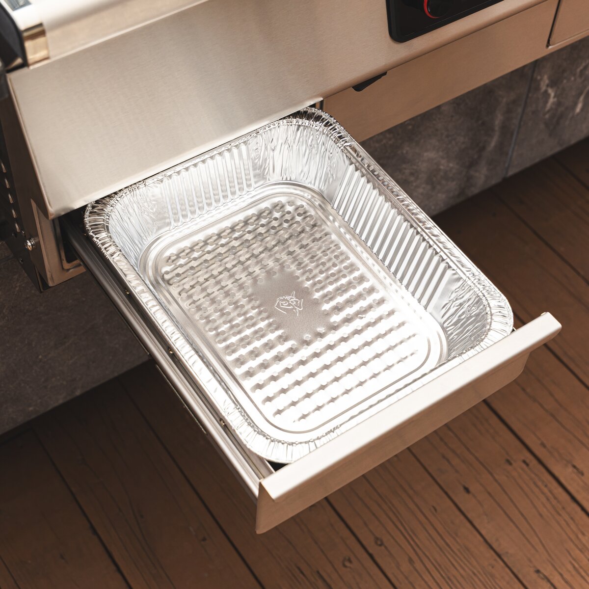 Pull out drawer on the recteq E-Series Built In 1300