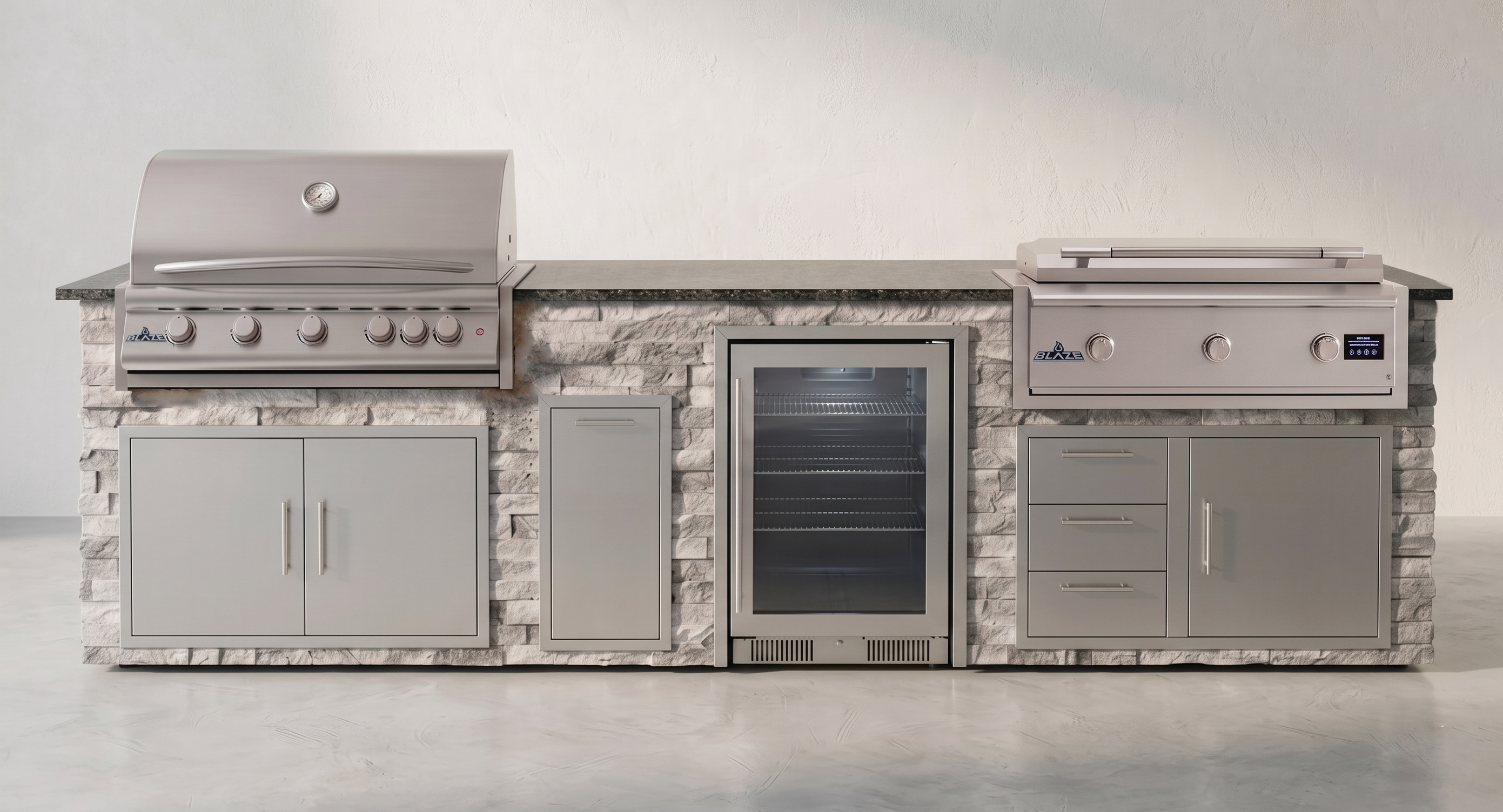Blaze Quick Ship 96" Luxury Finished Outdoor Kitchen PKG 23-BLZ-QSHIP23