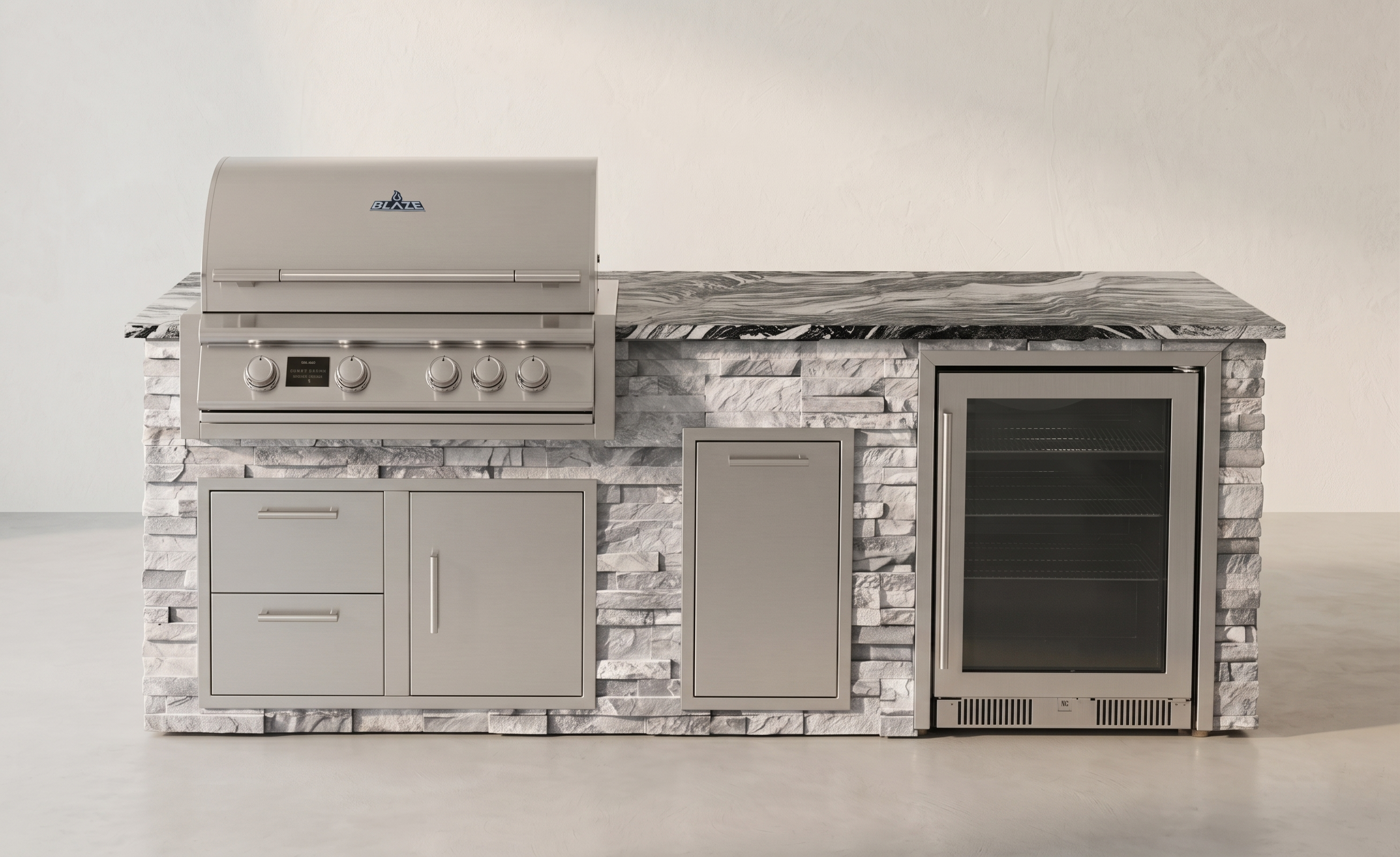 Blaze Quick Ship 96" Luxury Finished Outdoor Kitchen PKG 19-BLZ-QSHIP19