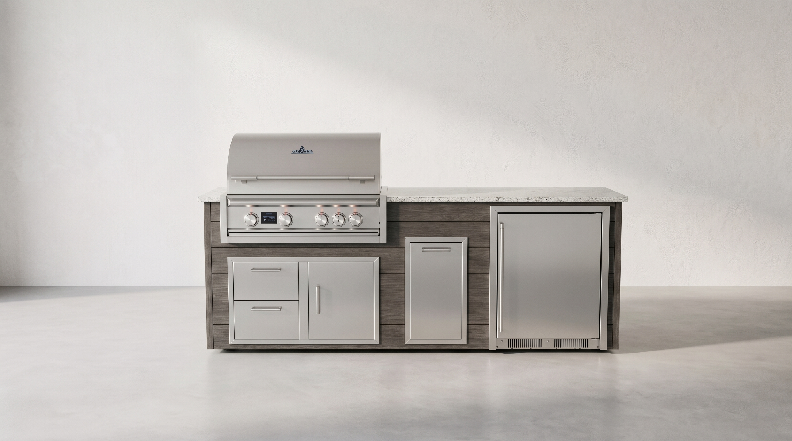 Blaze Quick Ship 96" Luxury Finished Outdoor Kitchen PKG 2-BLZ-QSHIP2