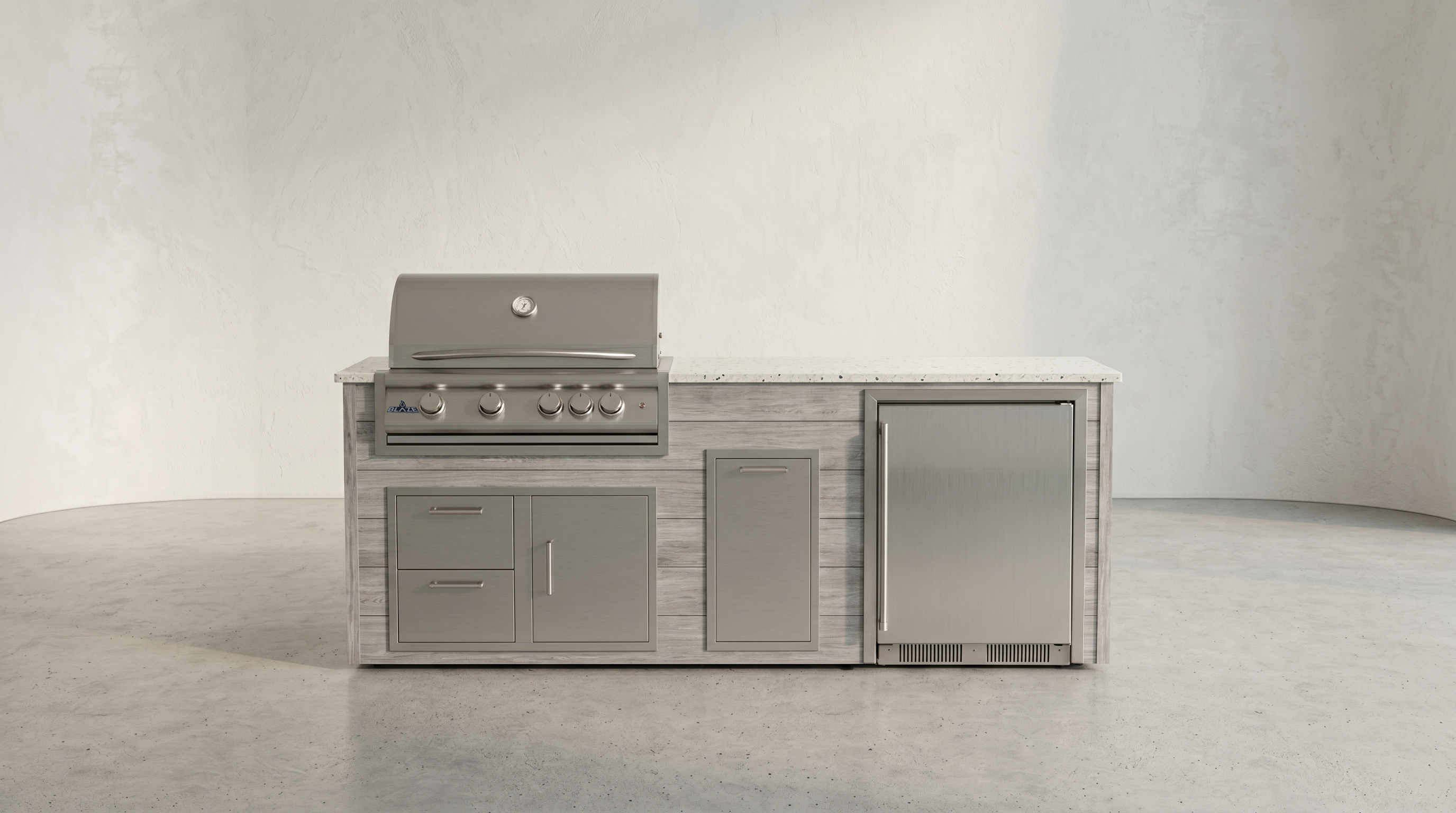 Blaze Quick Ship 96" Luxury Finished Outdoor Kitchen PKG 2-BLZ-QSHIP2