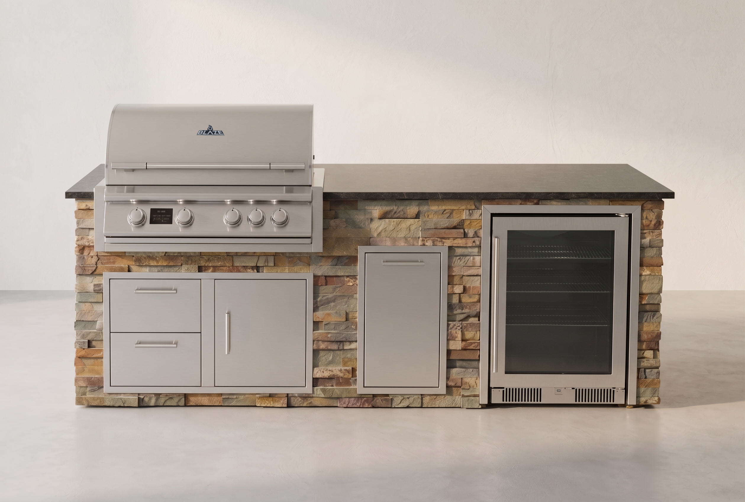 Blaze Quick Ship 96" Luxury Finished Outdoor Kitchen PKG 19-BLZ-QSHIP19