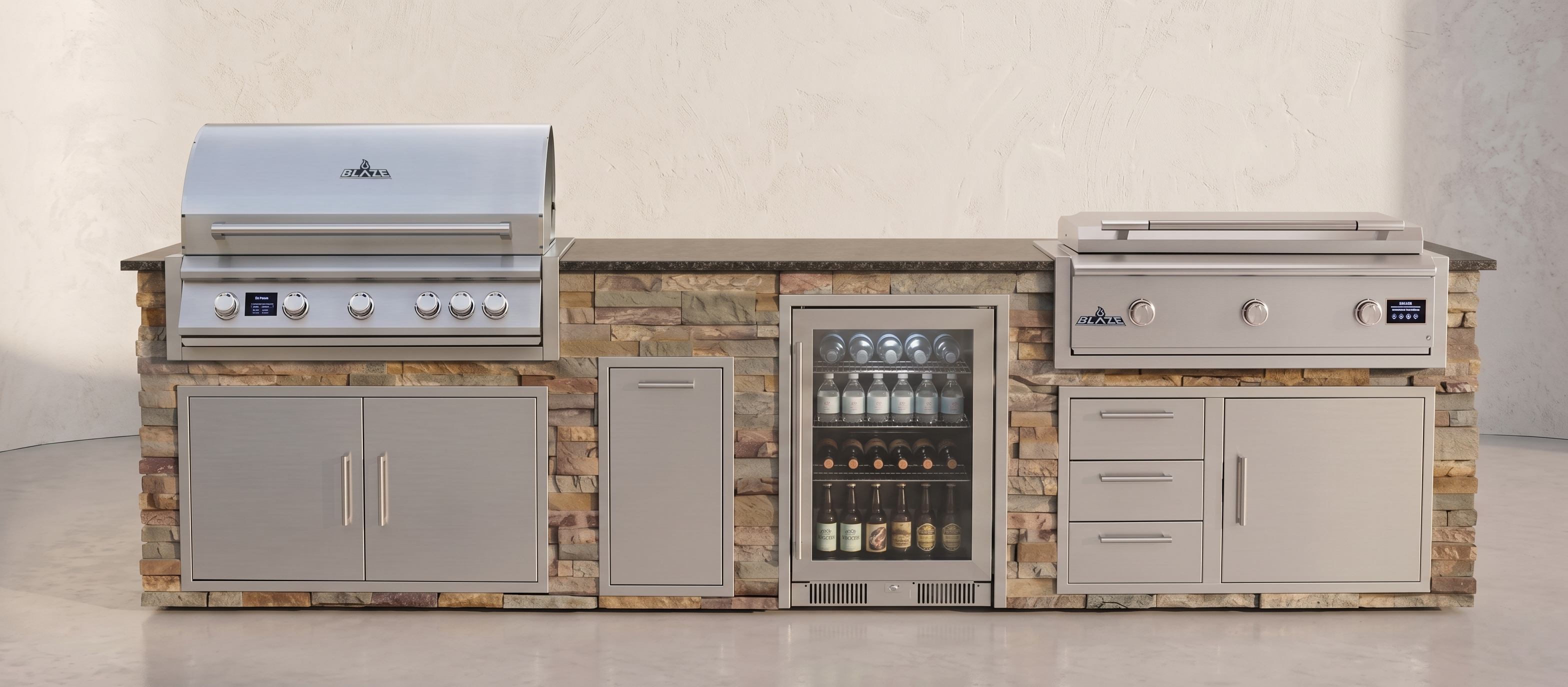 Blaze Quick Ship 96" Luxury Finished Outdoor Kitchen PKG 23-BLZ-QSHIP23