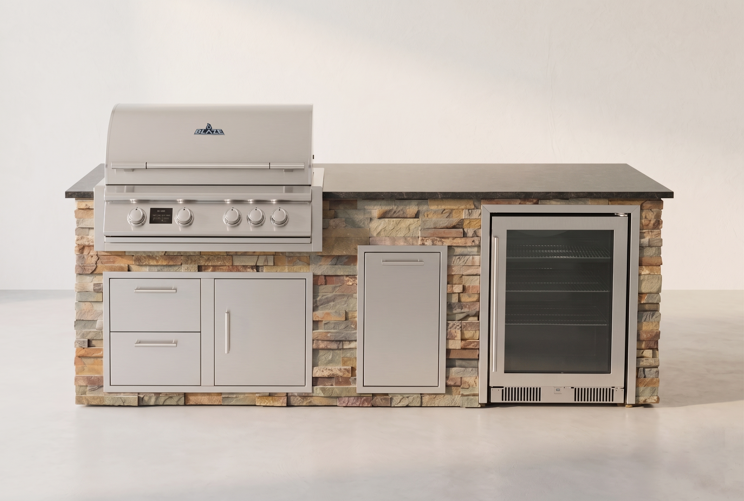 Blaze Quick Ship 96" Luxury Finished Outdoor Kitchen PKG 19-BLZ-QSHIP19