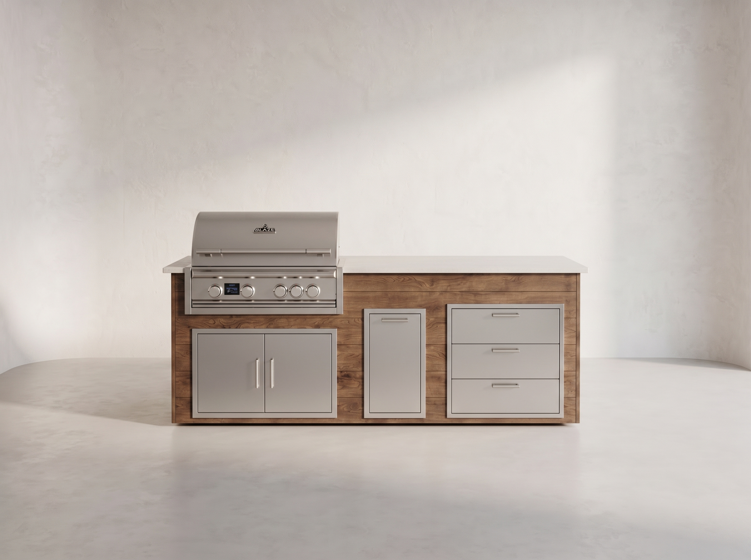 Blaze Quick Ship 96" Luxury Finished Outdoor Kitchen PKG 1-BLZ-QSHIP1