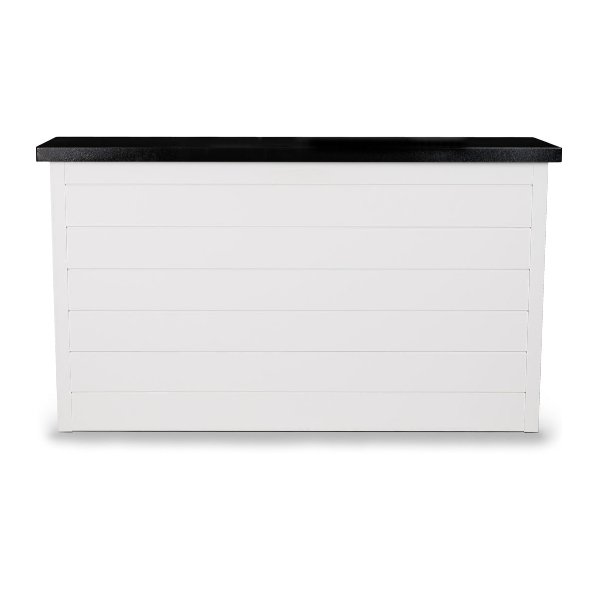 Front view of the Alpine Crest 6 inch ArtisanPlank TV lift cabinet with the TV lowered