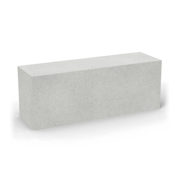 96 inch straight Design Ready outdoor kitchen as it ships, in plain cement board with no appliance openings